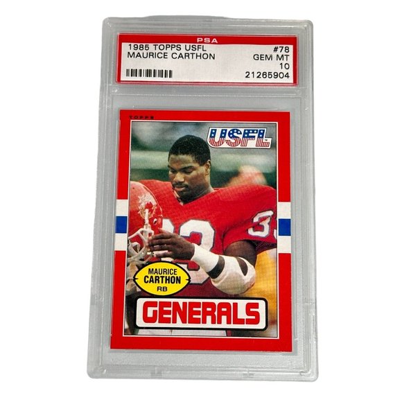 1985 Topps USFL #78 Maurice Carthon PSA 10 GEM MINT - Picture 2 of 9